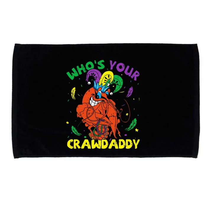 Whos Your Crawdaddy Mardi Gras Crawfish Jester Beads Funny Microfiber Hand Towel