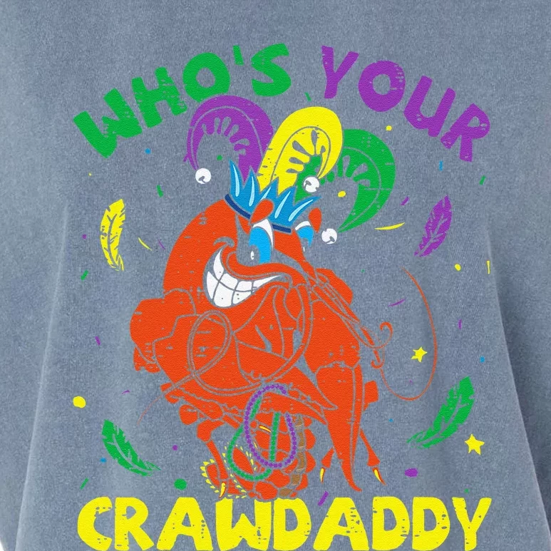 Whos Your Crawdaddy Mardi Gras Crawfish Jester Beads Funny Garment-Dyed Women's Muscle Tee