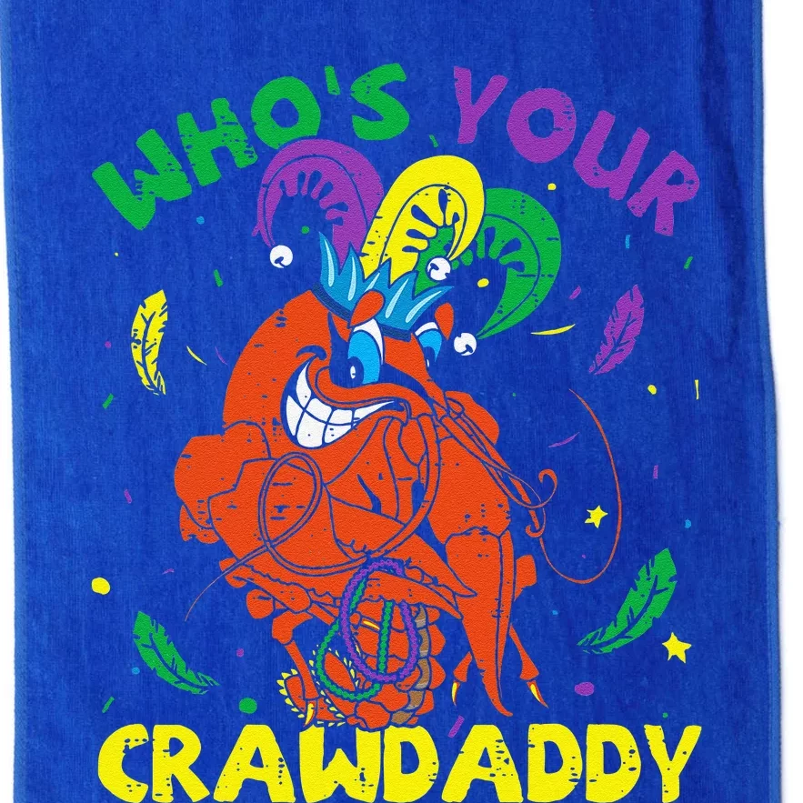 Whos Your Crawdaddy Mardi Gras Crawfish Jester Beads Funny Platinum Collection Golf Towel