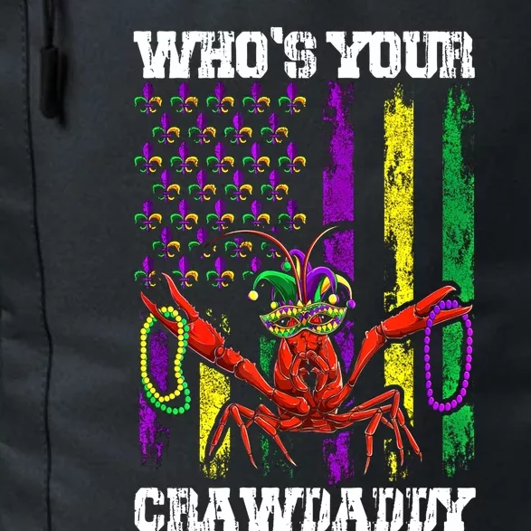 Who Your Crawdaddy Funny Crawfish Beads Mardi Gras Us Flag Gift Daily Commute Backpack