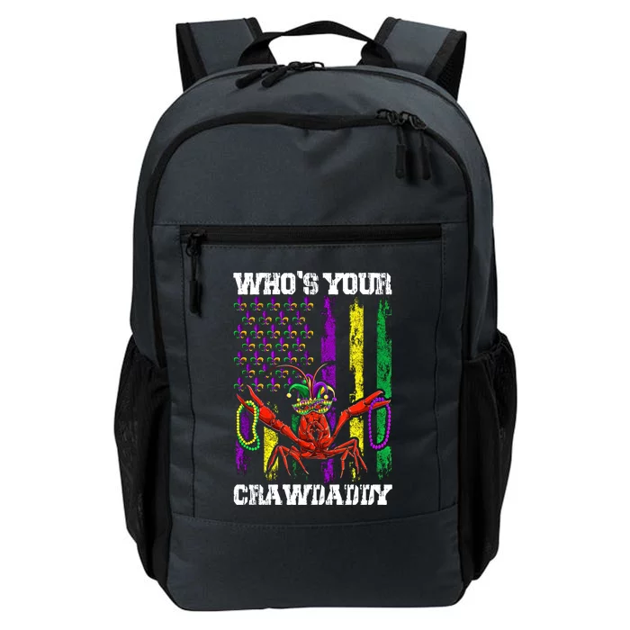 Who Your Crawdaddy Funny Crawfish Beads Mardi Gras Us Flag Gift Daily Commute Backpack