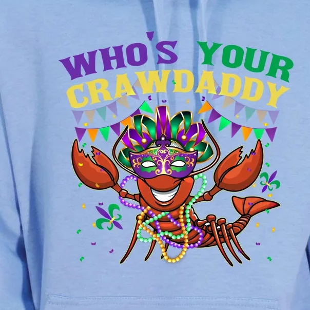 Whos Your Crawdaddy Crawfish Jester Beads Funny Mardi Gras Gift Unisex Surf Hoodie