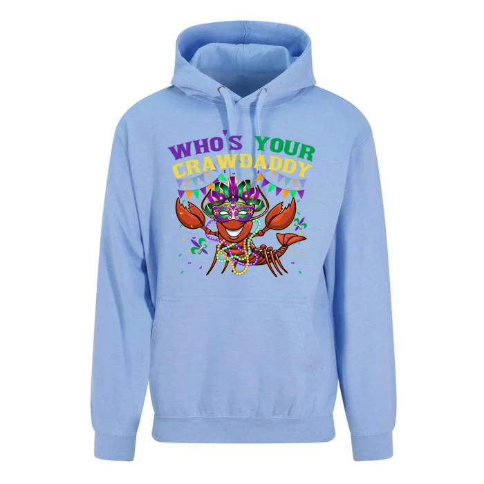 Whos Your Crawdaddy Crawfish Jester Beads Funny Mardi Gras Gift Unisex Surf Hoodie