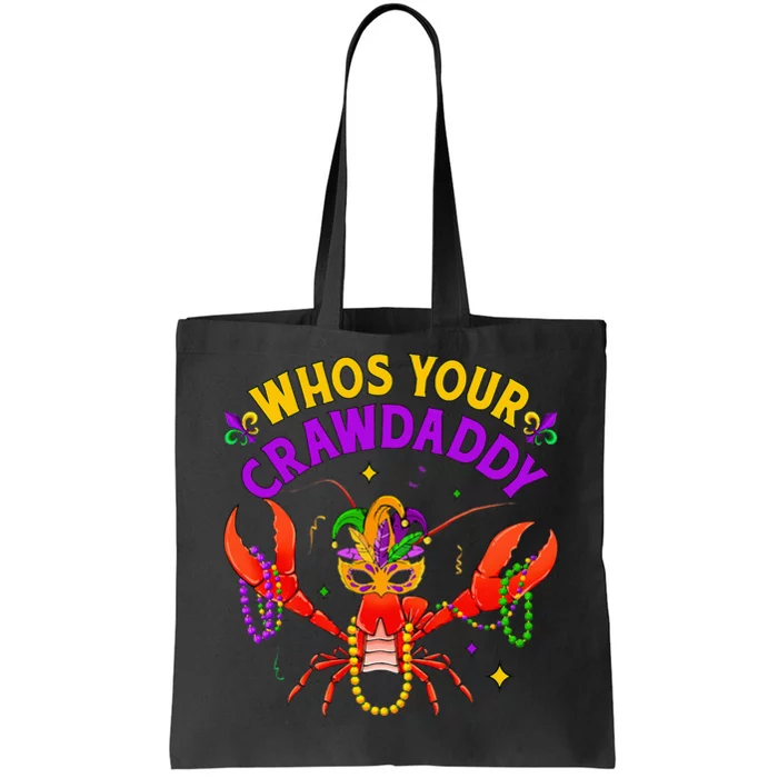 Whos Your Crawdaddy Crawfish Jester Beads Funny Mardi Gras Tote Bag