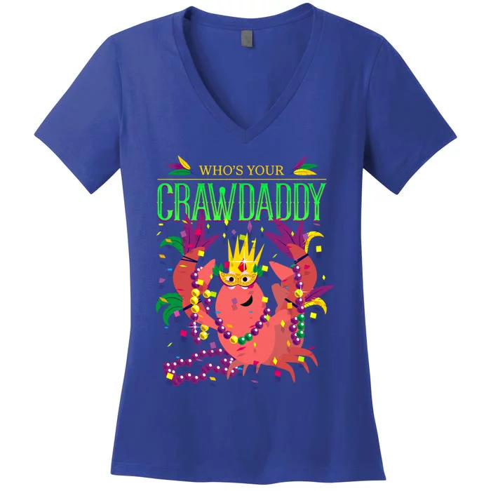 Whos Your Crawdaddy Gift Mardi Gras 2020 Crawfish Costume Gift Women's V-Neck T-Shirt