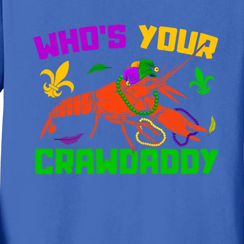 Whos Your Crawdaddy Mardi Gras Crawfish Carnival Parade Gift Kids Long Sleeve Shirt