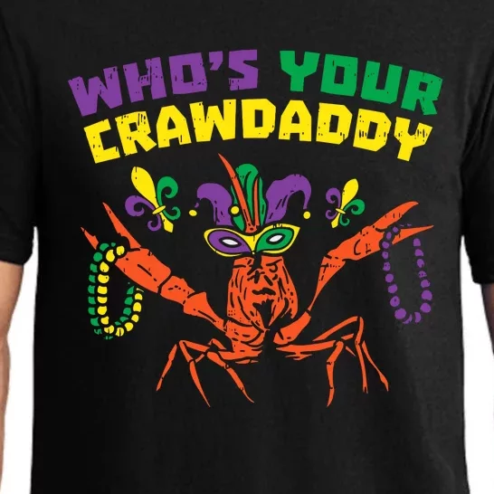 Whos Your Crawdaddy Crawfish Jester Beads Funny Mardi Gras Pajama Set