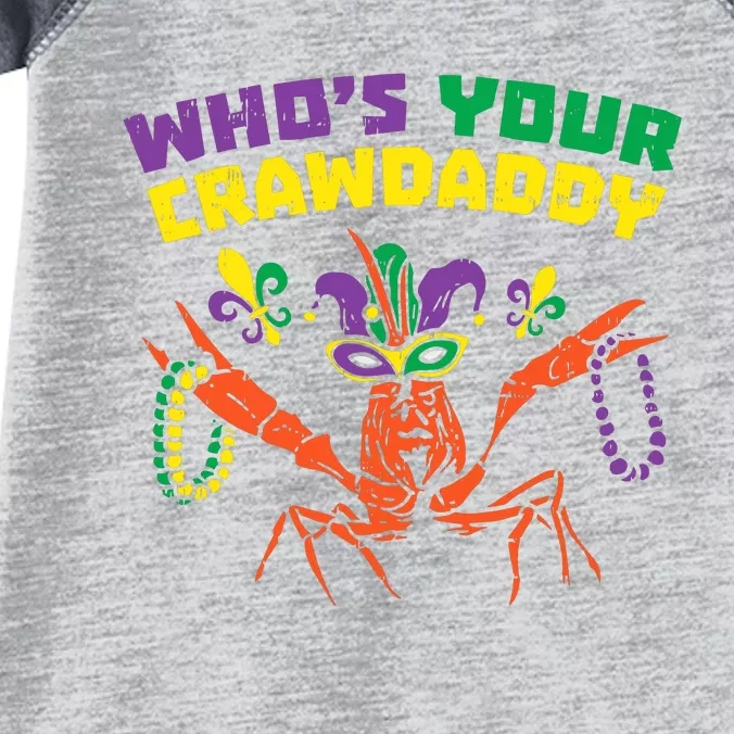 Whos Your Crawdaddy Crawfish Jester Beads Funny Mardi Gras Infant Baby Jersey Bodysuit