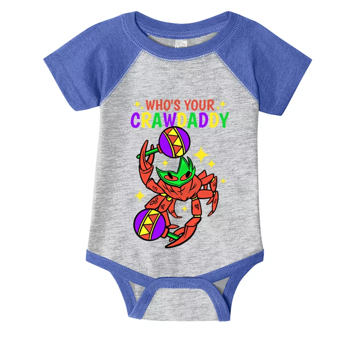 Who's Your Crawdaddy Cajun Mardi Gras Crawfish Gift Infant Baby Jersey Bodysuit