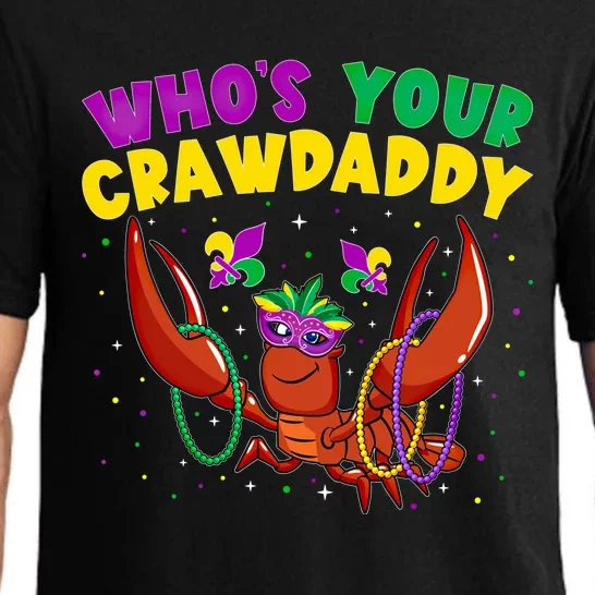 Who's Your Crawdaddy Crawfish Jester Beads Funny Mardi Gras Gift Pajama Set