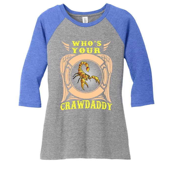 Who's Your Crawdaddy Crawfish Mardi Gras Gift Women's Tri-Blend 3/4-Sleeve Raglan Shirt