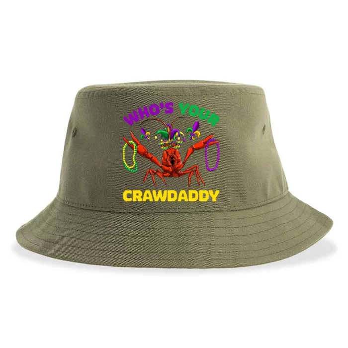 Who's Your Crawdaddy Crawfish Mardi Gras Gift Great Gift Sustainable Bucket Hat