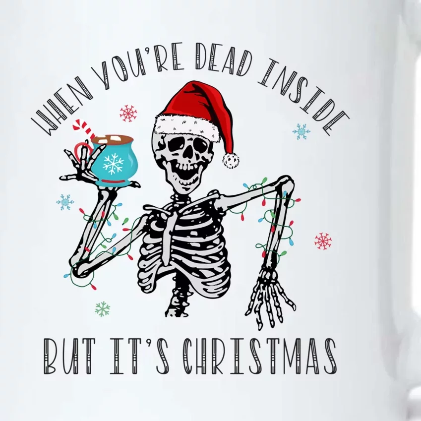 When YouRe Dead Inside But ItS Christmas Santa Skeleton Gift Black Color Changing Mug