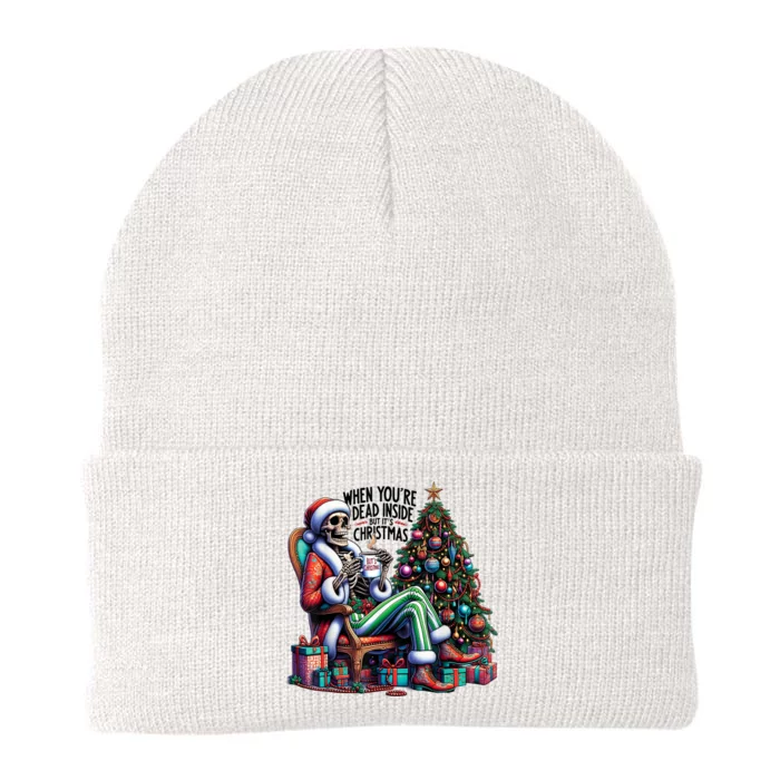 When YouRe Dead Inside But ItS Christmas Costume Skeleton Knit Cap Winter Beanie