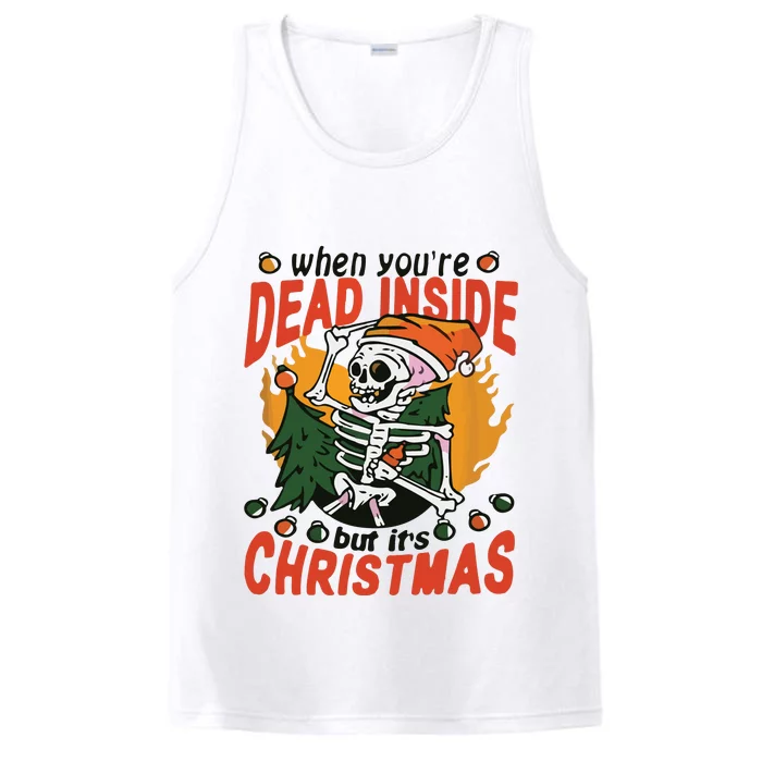 When Your Dead Inside Christmas Dead Inside Skeleton Christmas Performance Tank