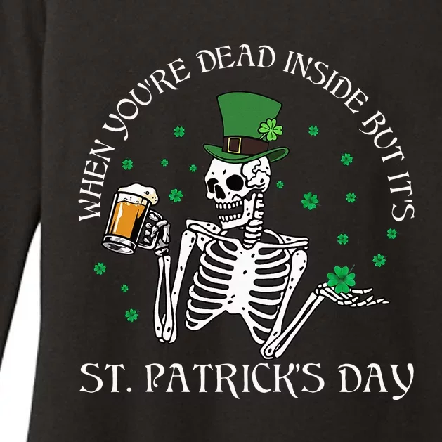 When You're Dead Inside But Its St Patrick Day Skeleton Beer Womens CVC Long Sleeve Shirt