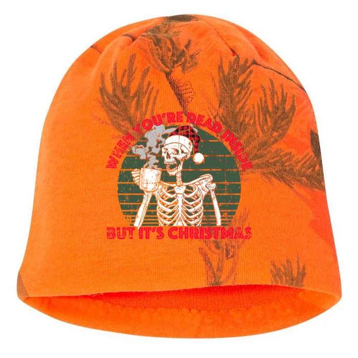 When Youre Dead Inside But Its Christmas Skeleton Coffee Funny Gift Kati - Camo Knit Beanie