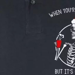 when your dead inside but its Christmas Skeleton Coffee Softstyle Adult Sport Polo