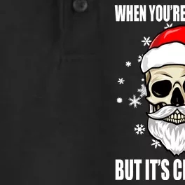 When Youre Dead Inside But Its Christmas Funny Skeleton Dry Zone Grid Performance Polo