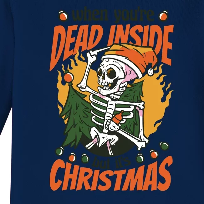 When You're Dead Inside But It's Christmas Baby Long Sleeve Bodysuit