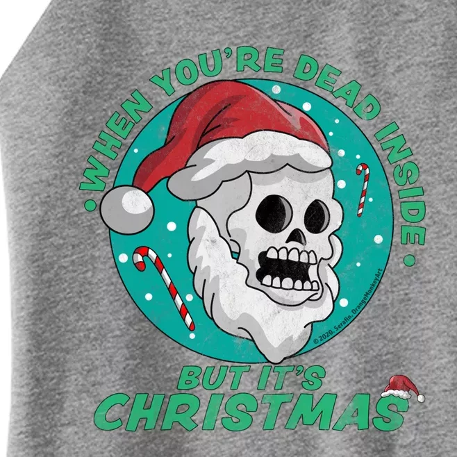 When YouRe Dead Inside But ItS Christmas Funny Santa Skull Cool Gift Women’s Perfect Tri Rocker Tank