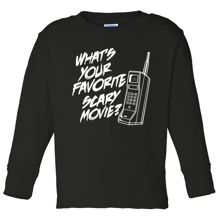 What's Your Favorite Scary Movie? Halloween Horror Movie Toddler Long Sleeve Shirt