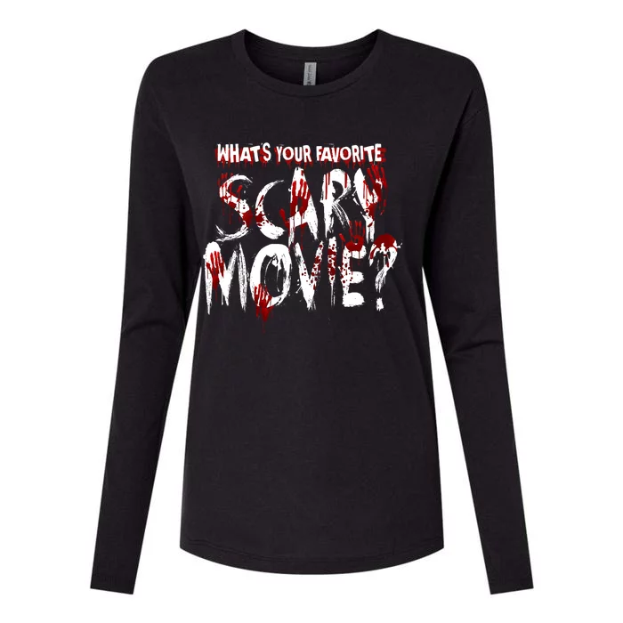 Whats Your Favorite Scary Movie? Horror Film Womens Cotton Relaxed Long Sleeve T-Shirt