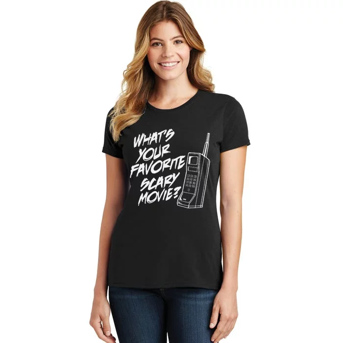 WhatS Your Favorite Scary Movie Halloween Horror Movie Women's T-Shirt