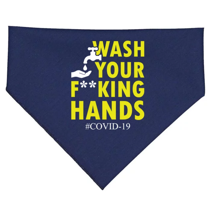 Wash Your F*ing Hands Covid19 USA-Made Doggie Bandana