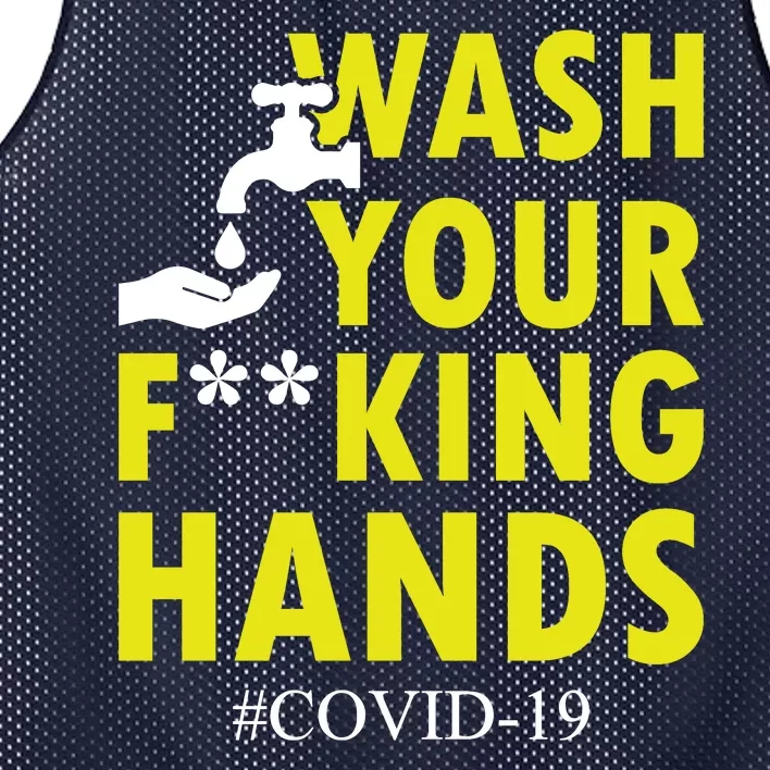 Wash Your F*ing Hands Covid19 Mesh Reversible Basketball Jersey Tank