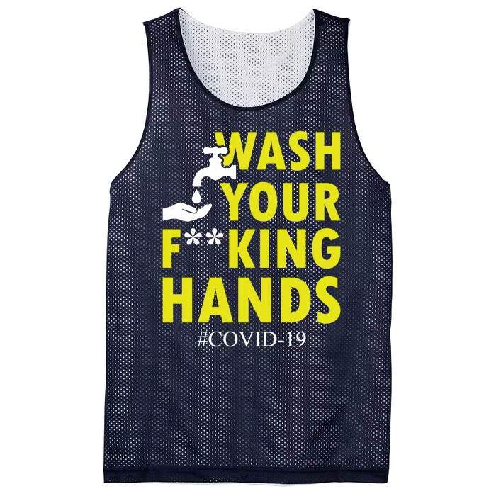 Wash Your F*ing Hands Covid19 Mesh Reversible Basketball Jersey Tank