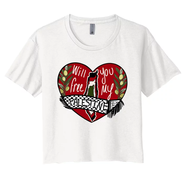 Will You Free My Palestine Women's Crop Top Tee