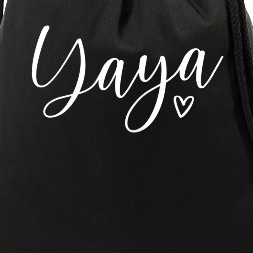 Womens Yaya For Grandma Design With Heart That Says Yaya Drawstring Bag