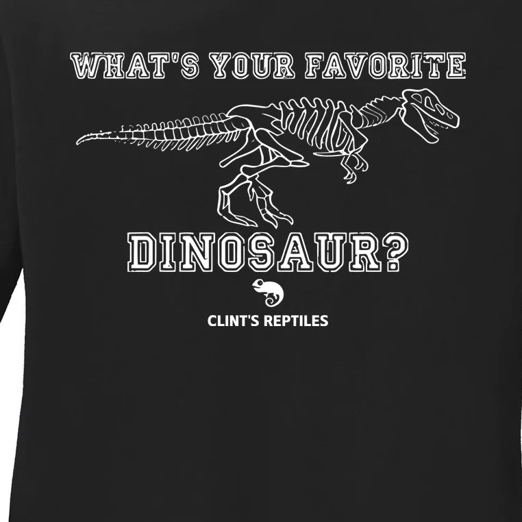 WhatS Your Favorite Dinosaur ClintS Reptiles Ladies Long Sleeve Shirt