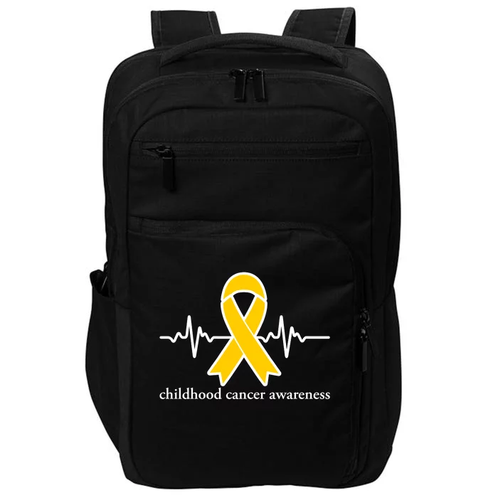 Wear Yellow Gold For Childhood Cancer Awareness Heart Beat Impact Tech Backpack