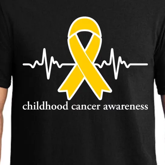 Wear Yellow Gold For Childhood Cancer Awareness Heart Beat Pajama Set