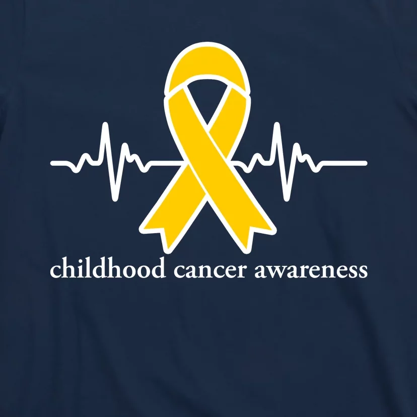 Wear Yellow Gold For Childhood Cancer Awareness Heart Beat T-Shirt