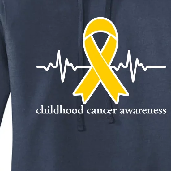 Wear Yellow Gold For Childhood Cancer Awareness Heart Beat Women's Pullover Hoodie