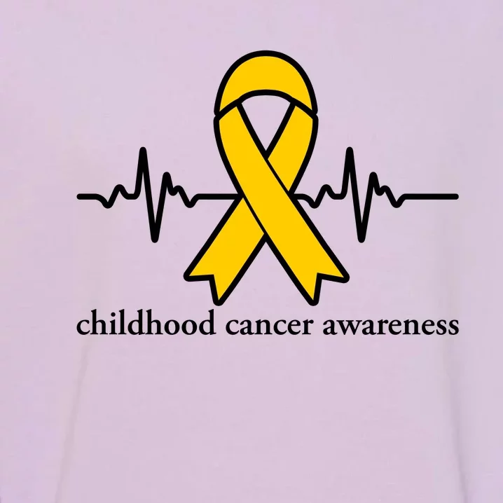 Wear Yellow Gold For Childhood Cancer Awareness Heart Beat Garment-Dyed Sweatshirt