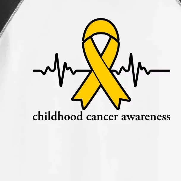 Wear Yellow Gold For Childhood Cancer Awareness Heart Beat Toddler Fine Jersey T-Shirt