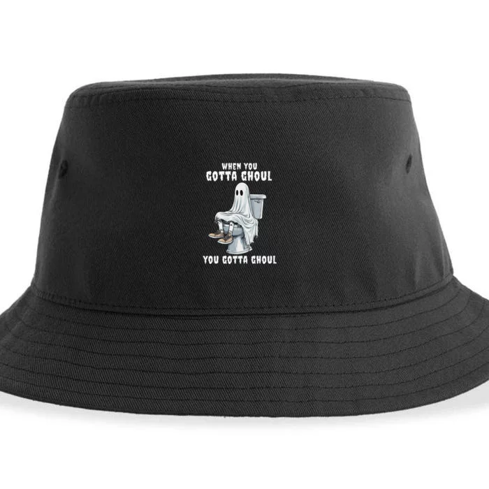 When You Gotta Ghoul Pooping Bathroom Funny Halloween Sustainable Bucket Hat