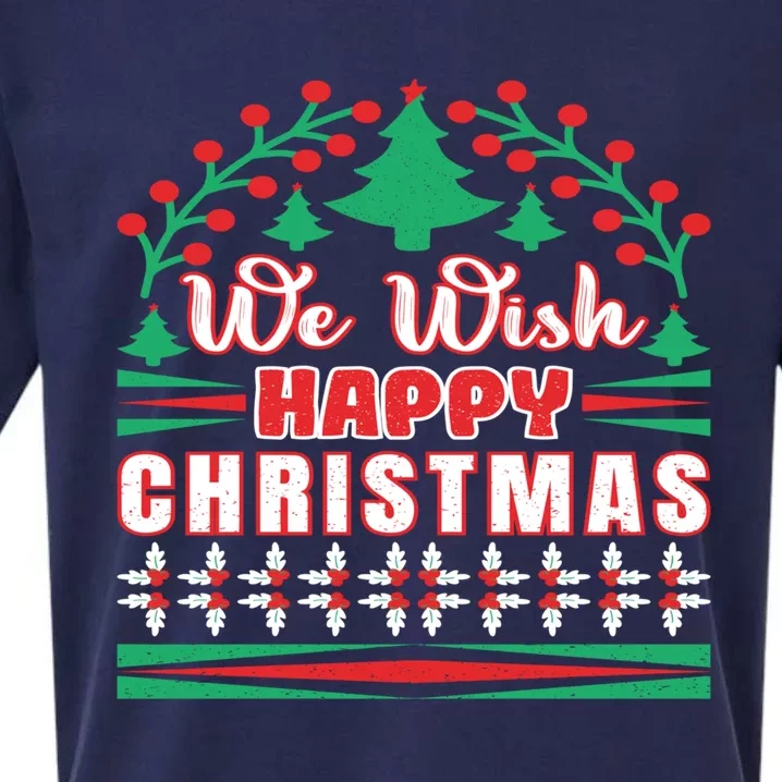 Wish You Happy Merry Jolly Christmas Matching Family Gnomes Cute Gift Sueded Cloud Jersey T-Shirt