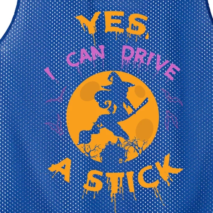 Witch Yes I Can Drive A Stick For Halloween Party Costume Gift Mesh Reversible Basketball Jersey Tank