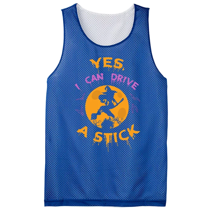 Witch Yes I Can Drive A Stick For Halloween Party Costume Gift Mesh Reversible Basketball Jersey Tank