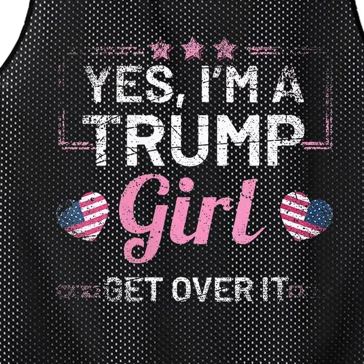 Wos Yes Im A Trump Girl Get Over It Donald Trump Mesh Reversible Basketball Jersey Tank