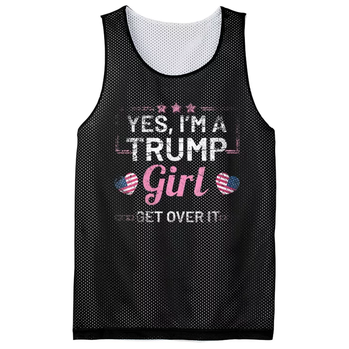 Wos Yes Im A Trump Girl Get Over It Donald Trump Mesh Reversible Basketball Jersey Tank