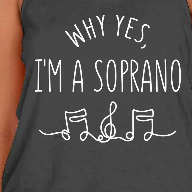 Why Yes I'm A Sopranino Musical Women's Knotted Racerback Tank