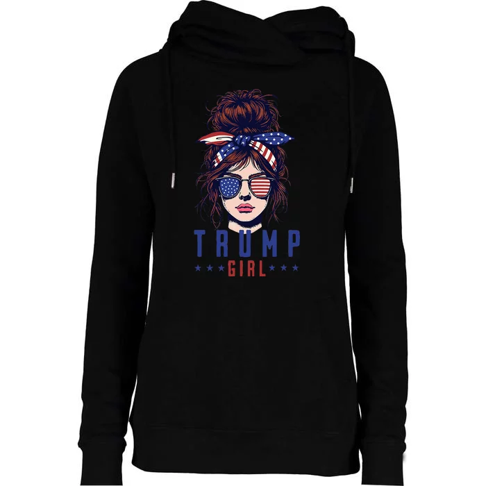 Women Yes IM A Trump Girl Get Over It Trump 2024 Election Womens Funnel Neck Pullover Hood