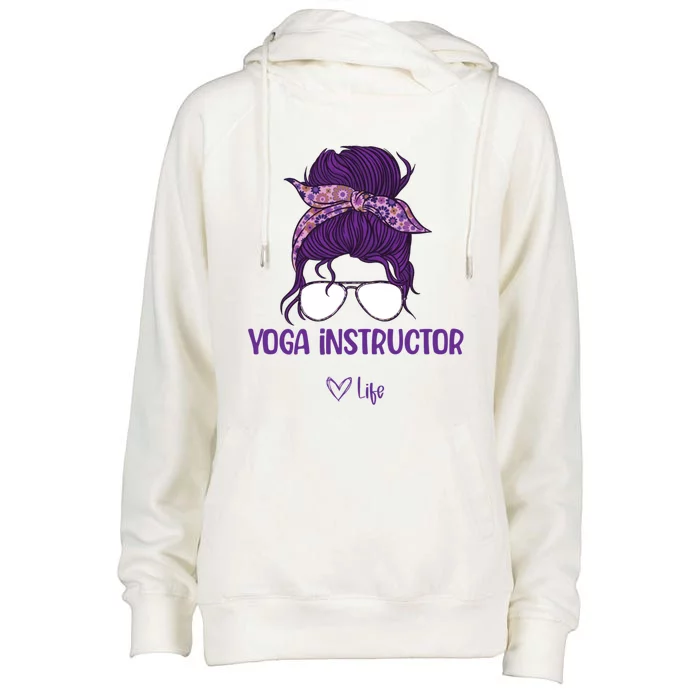 Wos Yoga Instructor Life Great Gift Womens Funnel Neck Pullover Hood