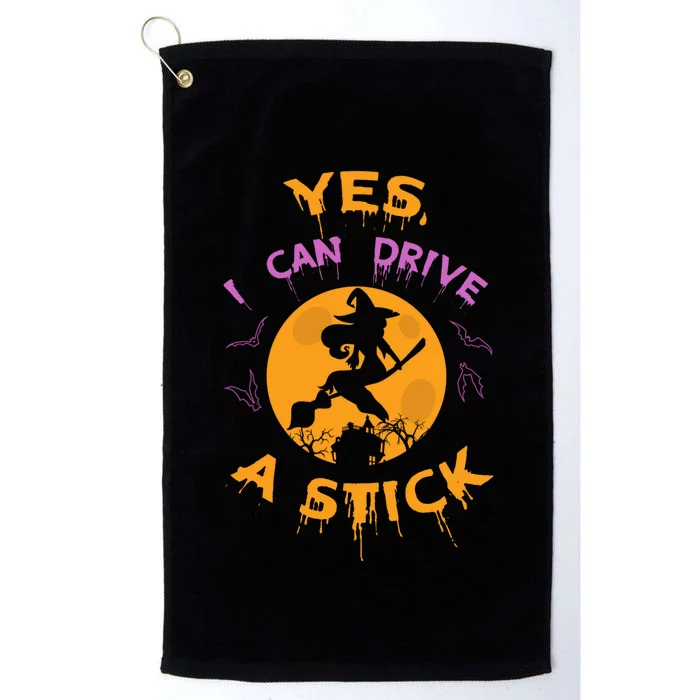 Witch Yes I Can Drive A Stick For Halloween Party Costume Platinum Collection Golf Towel